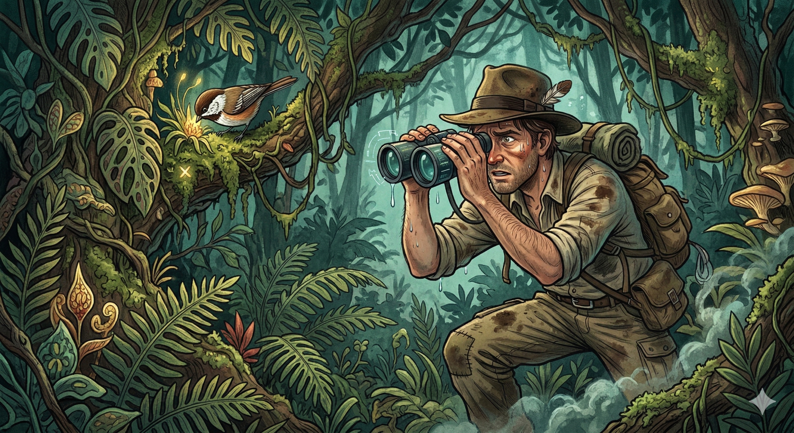 Man hunting for an elusive tit bird